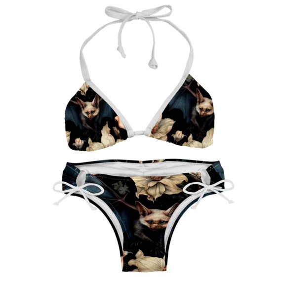 Bats Swim Suit Bikini Sets with Detachable Sponge & Adjustable Strap, Two-Pack - Versatile Swimwear for Any Occasion