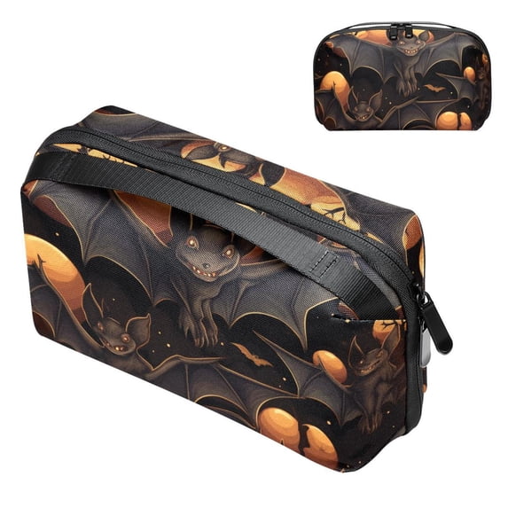 Bats USB Travel Organizer Case Small for Electronic Devices - Oxford Cloth Waterproof Travel Cord Charger Organizer 5.9x9.44x3.14 in