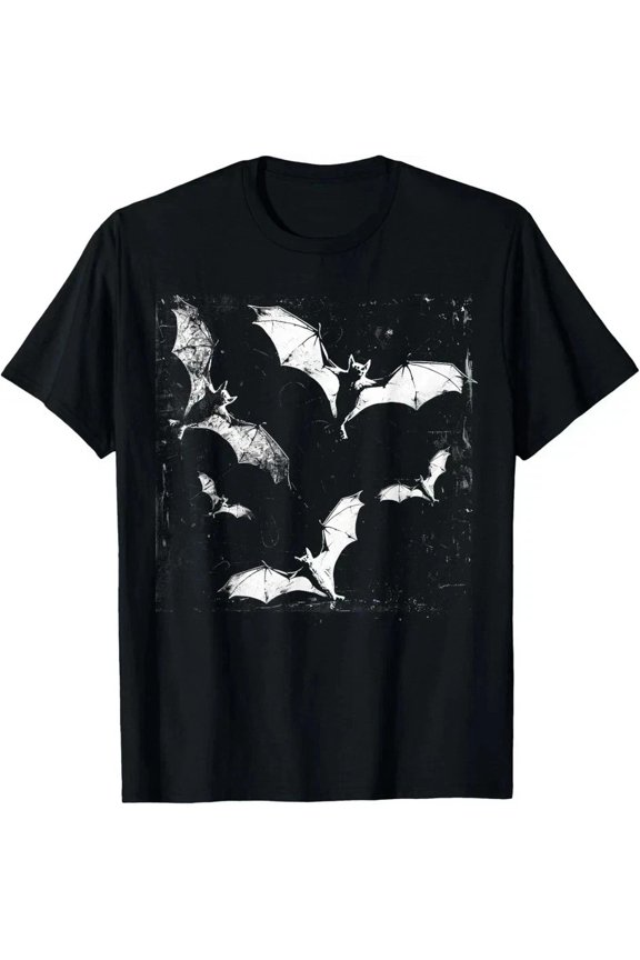 Bats Vampire Horror Shirt Spooky Goth Aesthetic Graphic Tee Gift Unisex