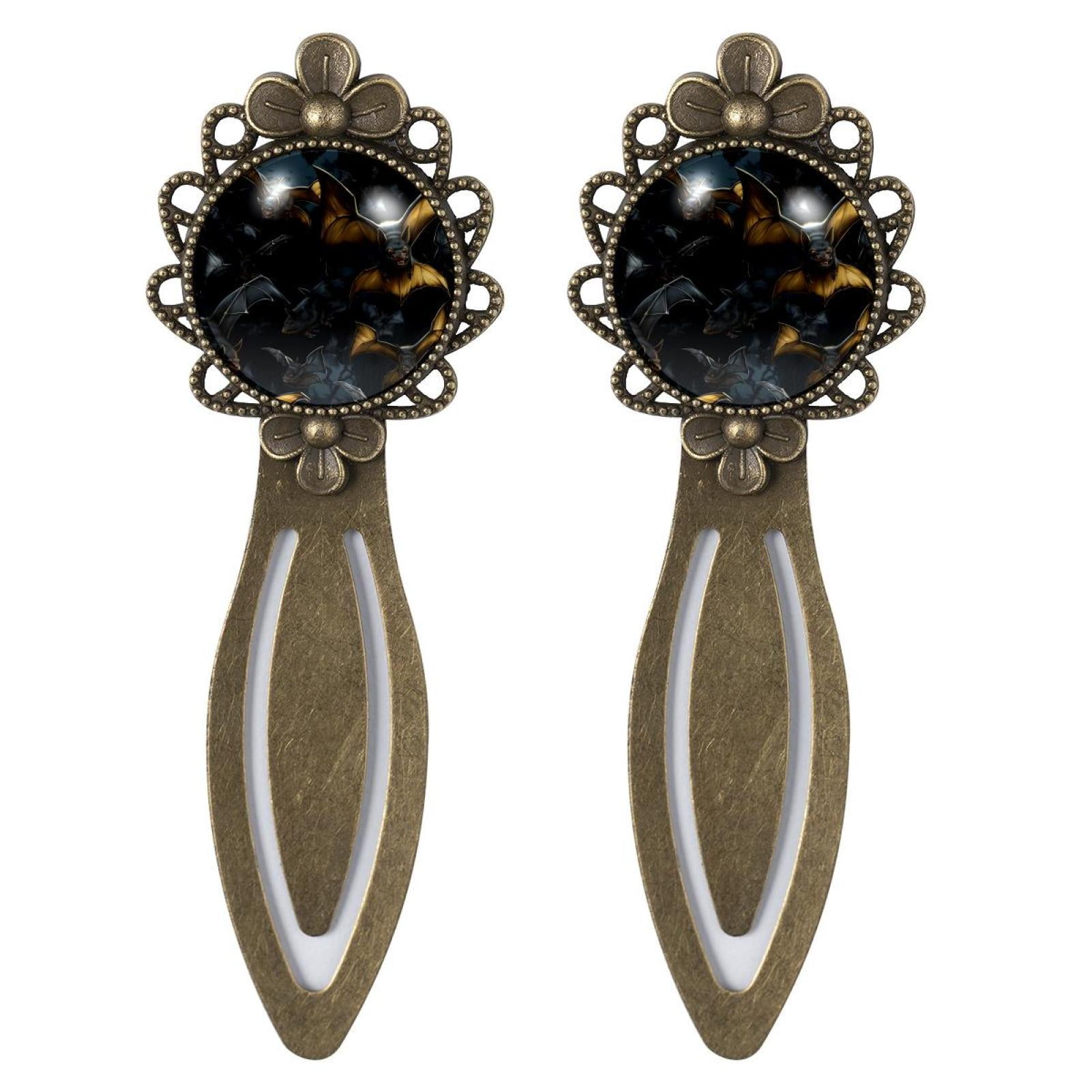 Bats Vintage CopperColored Lace Bookmarks Stainless Steel Set for