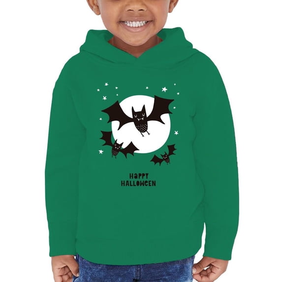 Bats W Moon Happy Halloween Hoodie Toddler -Image by Shutterstock, 4 Toddler