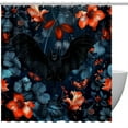thumbnail image 1 of Bats Waterproof Shower Curtain Set with Hooks - Printed Bathroom Decoration - Curtain Sets, 1 of 6