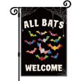 thumbnail image 1 of All Bats Welcome Garden Flag, Double Sided Yard Outdoor Farmhouse Lawn Porch Decor Flag, Halloween Bats Decor Flag, Inclusive Yard Flag, Equality Diversity Flag, LGBTQ Pride Flag, 1 of 6