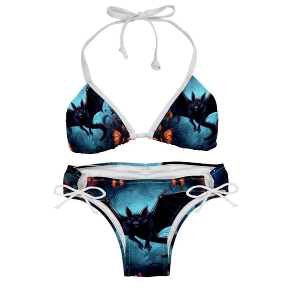 Bats Women's Detachable Sponge Adjustable Strap Bikini Set 2-Pack for Beach and Pool Parties