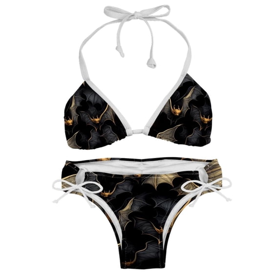 Bats Women's Swim Suit Bikini Set with Detachable Sponge and Adjustable Strap, Two-Pack, Ideal for Beach and Pool, One-Piece Swimsuits Included