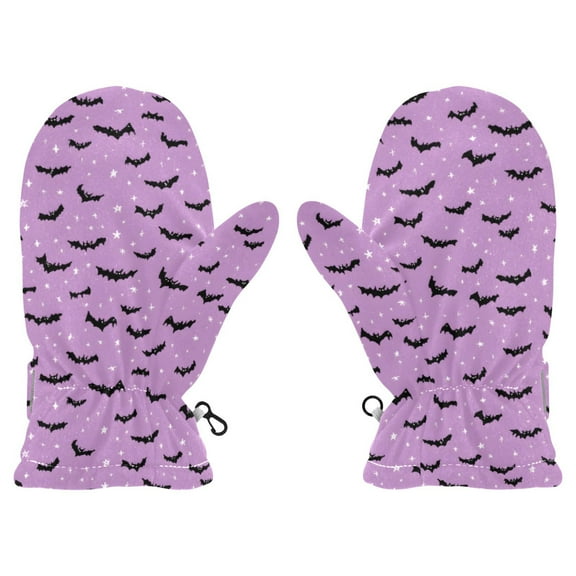 Bats and Stars Cold Weather Mittens Cozy Gloves with Adjustable Fit Perfect for Outdoor Fun