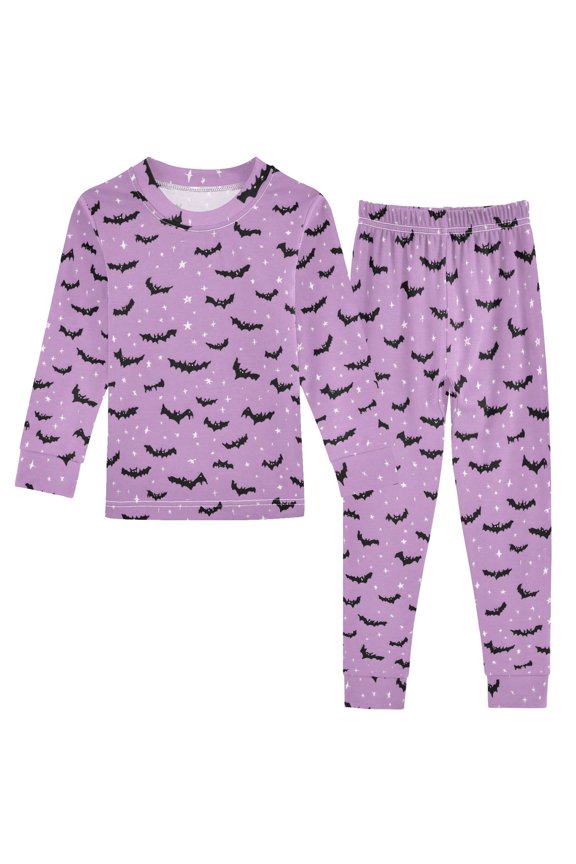 Bats and Stars Cotton Pajamas 2 Piece Set Sleepwear Soft and Comfortable Homewear Nightwear