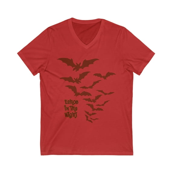 Bats in the night Unisex Jersey Short Sleeve V-Neck Tee
