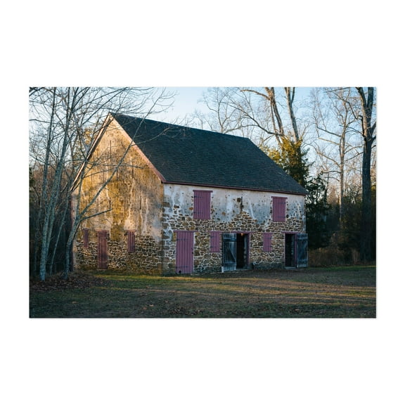 Batsto Barn - Batsto Village New Jersey Photography Barn Farmhouse Rustic Architecture Rural Scenic Autumn Unframed Wall Art Print 4 x 6 inches