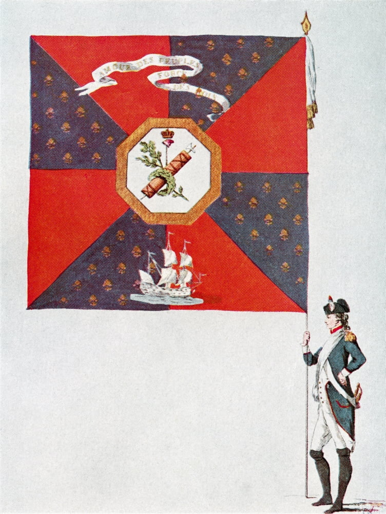Battalion Flag Of The Parisien National Guard Battalion De Loratoire From A Contemporary Print Canvas Art - Ken Welsh Design Pics (12 x 16)