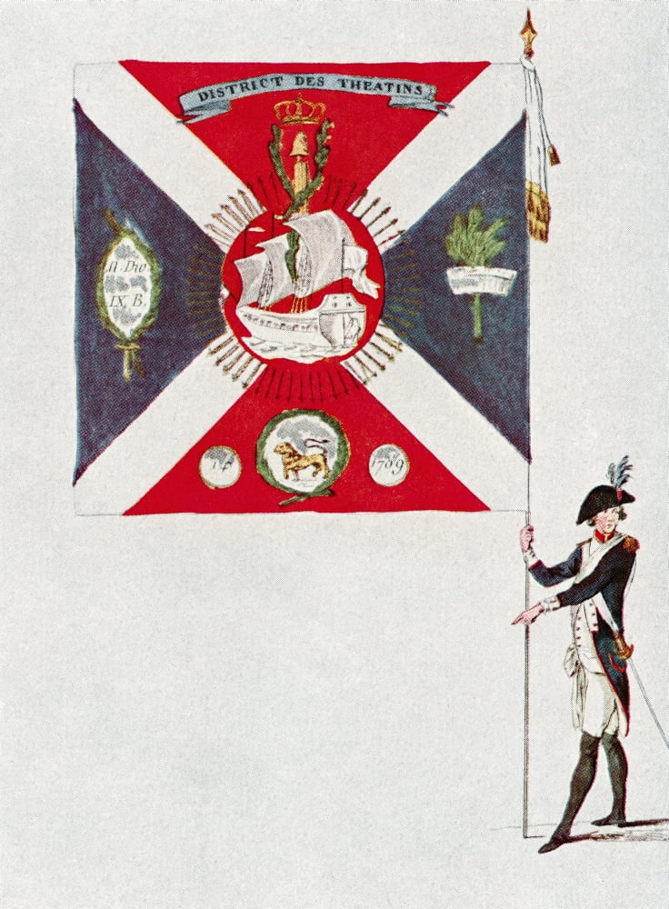 Battalion Flag Of The Parisien National Guard Battalion Des Th Canvas Art - Ken Welsh Design Pics (12 x 16)