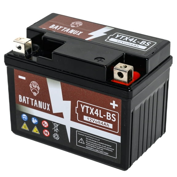 Battanux YTX4L-BS Battery & Motorcycle Battery, Sealed SLA/AGM 12V4Ah ATV/UTV/Snowmoble/Motor bike Battery Maintenance Free & No tools for installation & Advanced Technology & Environmental
