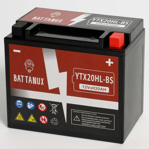 Battanux YTX20HL-BS Battery & Motorcycle Battery, Sealed SLA/AGM 12Volts20Ah ATV/UTV
