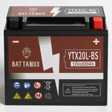 Mighty Max YTX20L-BS 12V 18Ah 250CCA Lead Acid Battery - Replaces UTX20L-BS For Motorcycle, Jet Ski