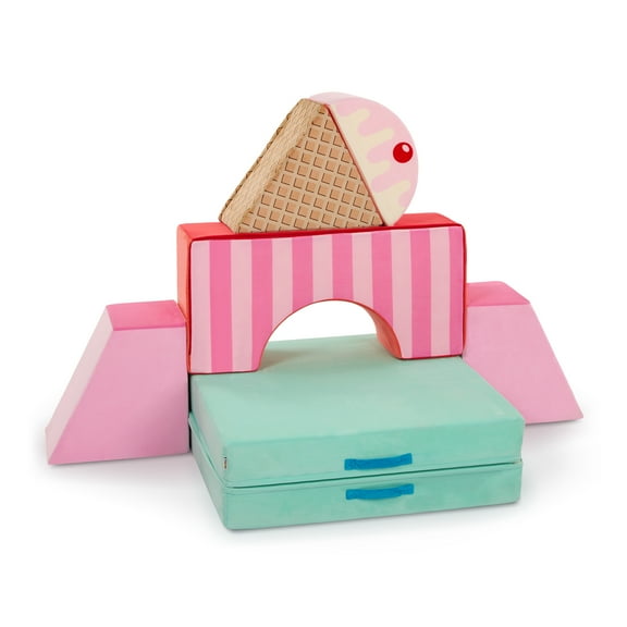 Battat Cloud Castle Sweet Retreat Foam Fort Building 6 Piece Set Indoor Soft Climbing Blocks for 12 Months +