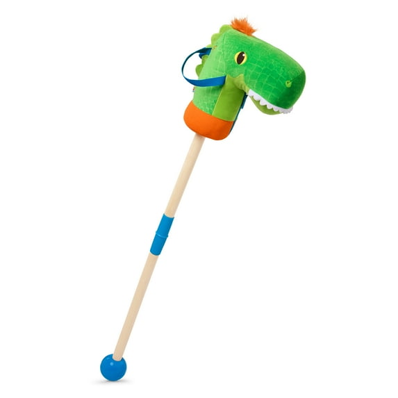 Battat Dino Pal Hobby Horse with Realistic Sounds Stick Horse Plush Dinosaur Toy for 2 Years +