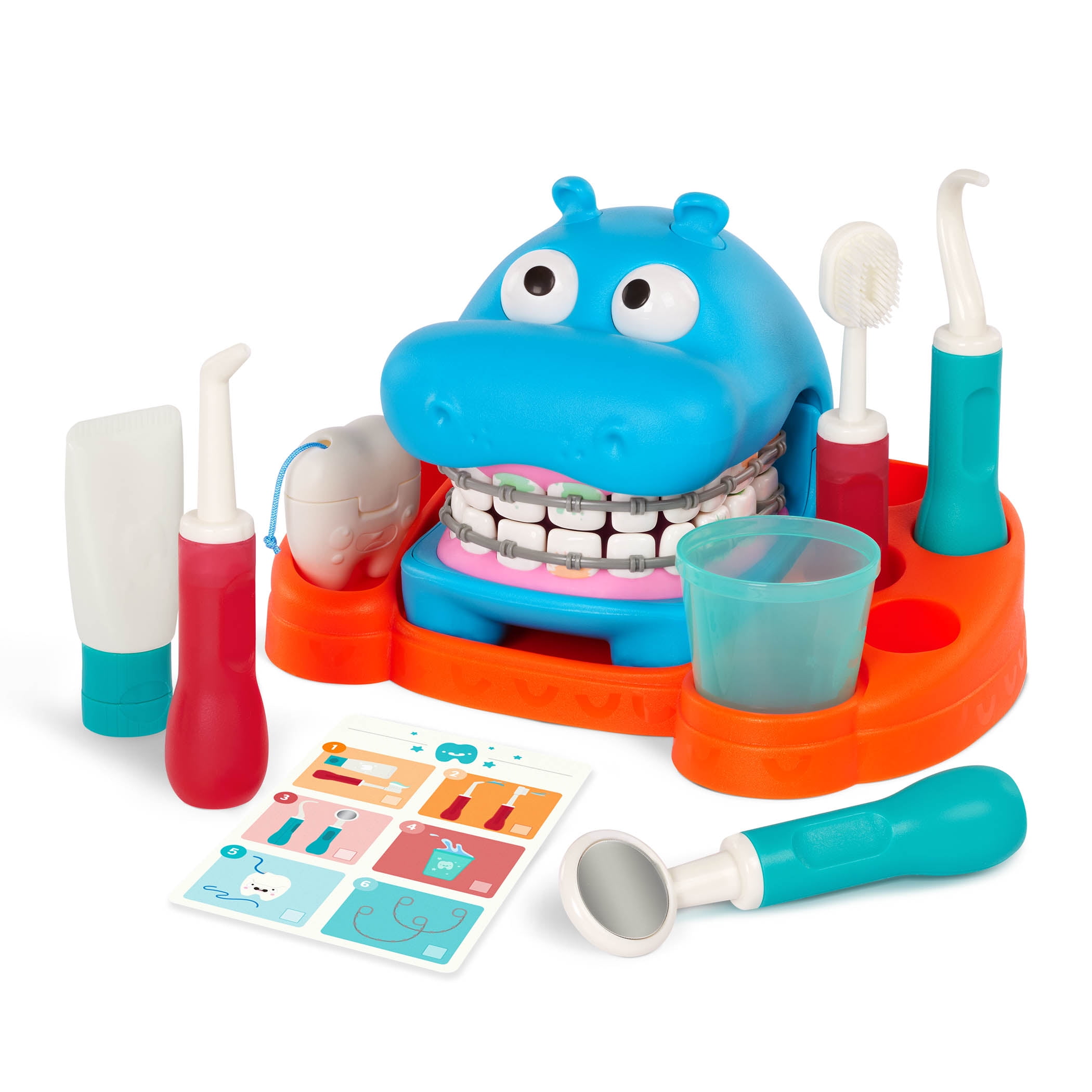 Battat Hippodontist Dentist Plastic Play Set with 14 Accessories ...