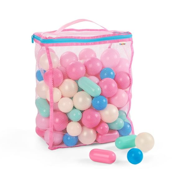 Battat Bag of Balls Sweet Retreat 105 Plastic Multicolor Play Balls for Ball Pit & Reusable Storage Bag for 12 Months +
