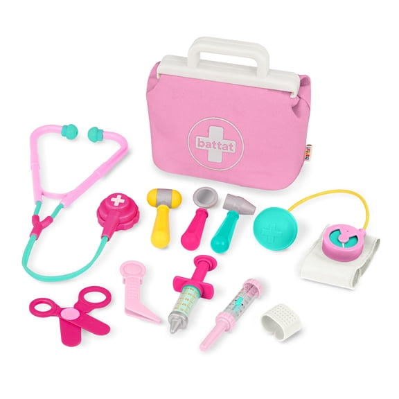 Battat Mini Medic Doctor Plastic Play Set with 10pcs and Storage Bag, Toddler and Preschool Toys