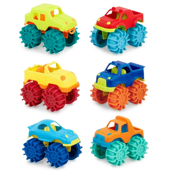 Battat 6 Mini Monster Trucks Indoor and Outdoor Play for Kids 2 Years Old