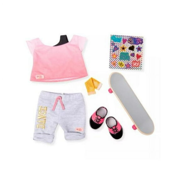 Battat Our Generation Colorful Skateboard Outfit for 18" Dolls, Includes Top, Pants, Shoes