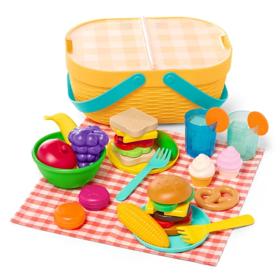 Battat Picnic Play Set with Plastic Food Accessories for Toddler 3 Years+