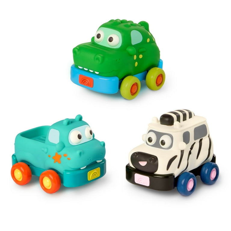 Battat Safari Speedsters Pull-Back Animal Cars, Play Vehicle for