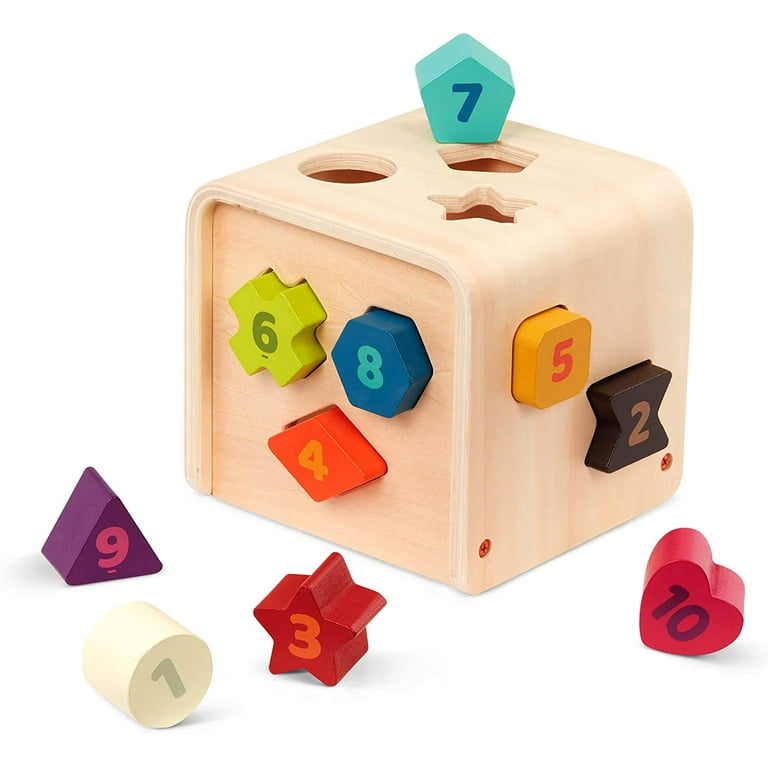 Wooden sorting cube top