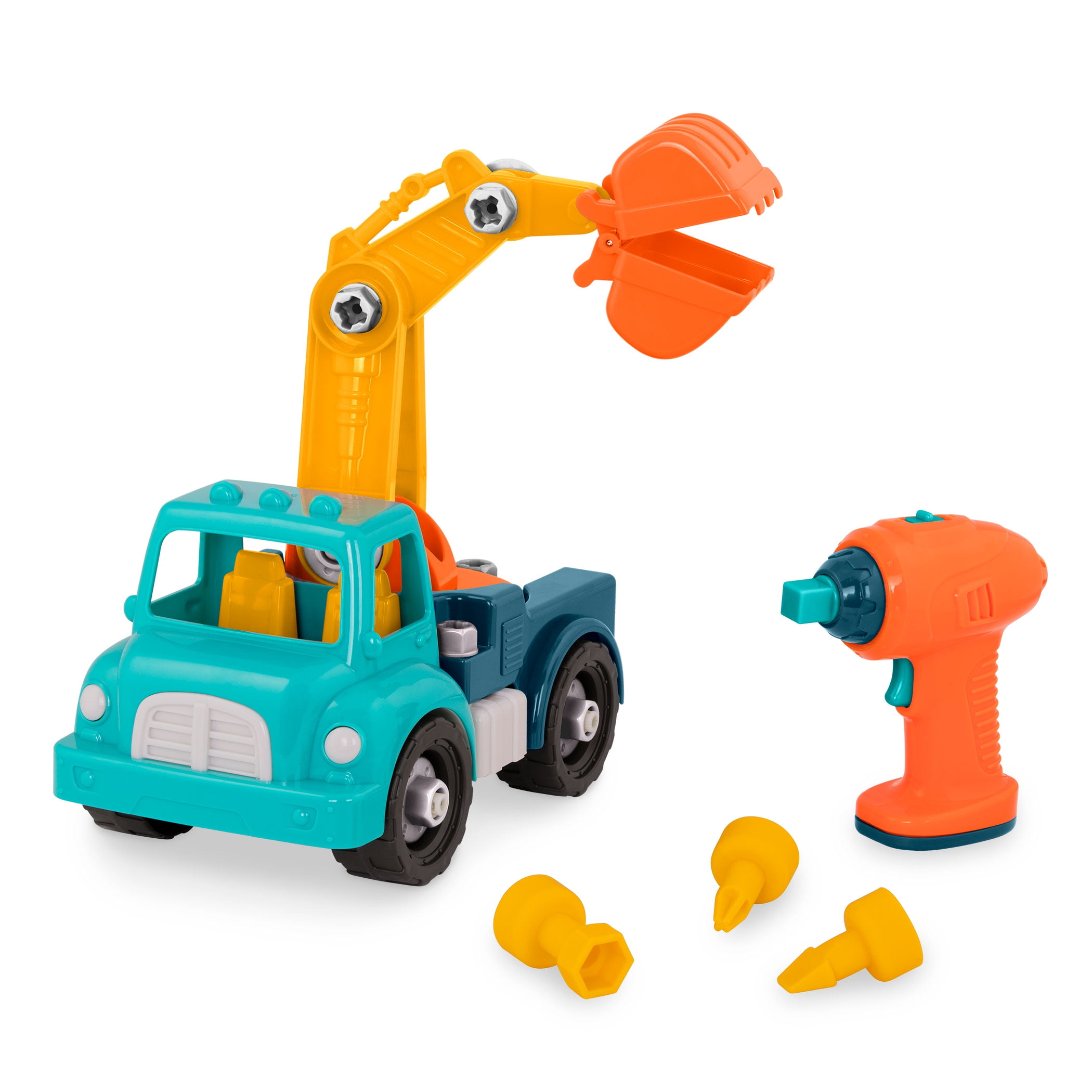 Battat Take Apart Crane Truck Toy Vehicle Assembly Playset with
