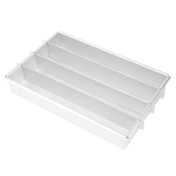 Battenberg Cake Pan, Commercial Weight Anodised Aluminium, Silver A