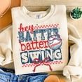 thumbnail image 1 of Batter Batter Swing Sweatshirt, Retro Baseball Mom Shirt, Game Day Coquette Pullover, Funny Baseball Quote Sweatshirt, Sports Season Gift, 1 of 5