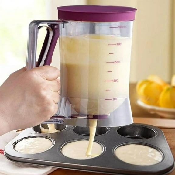 Batter Separator,Pancake Batter Dispenser,Batter Dispenser with Squeeze Handle for Pancakes,Waffles,and Muffins,Kitchen Gadgets (900ML)