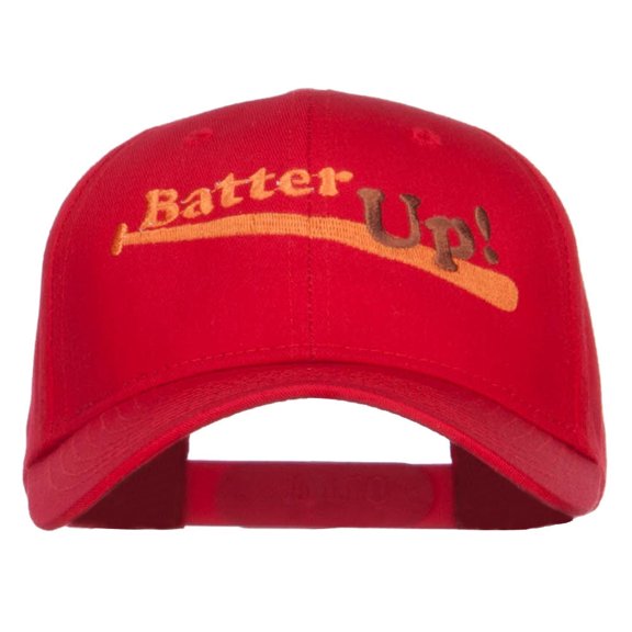 Batter Up Embroidered Low Profile Cap - Red OSFM