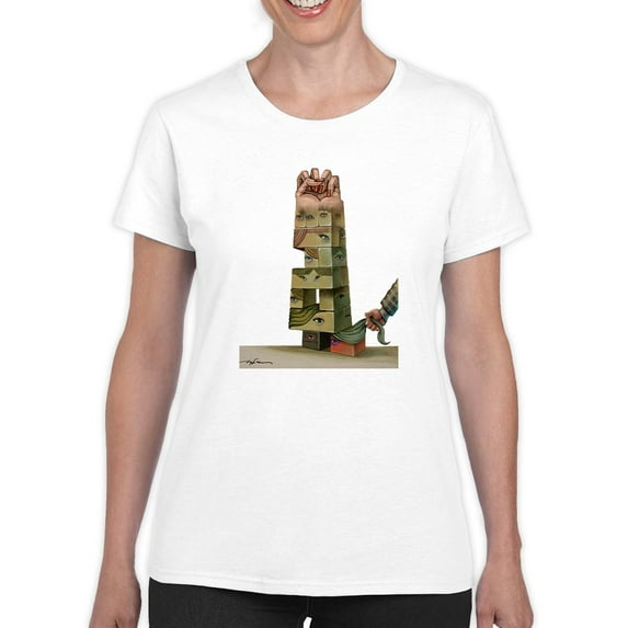 Battered Tower T-Shirt Women -Halit Kurtulmus Aytoslu Designs, Female Medium