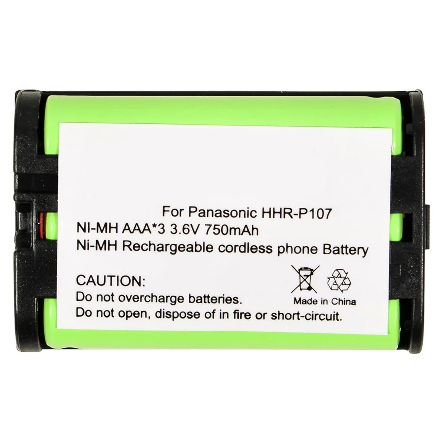 UpStart Replacement Battery For Panasonic HHR-P107 Cordless Phones - 700mAh 3.6V NI-MH