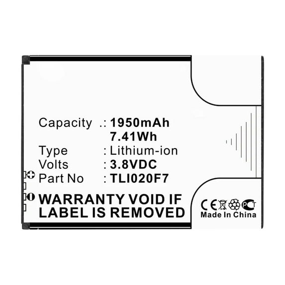 Batteries N Accessories BNA-WB-L14461 Cell Phone Battery - Li-ion, 3.8V, 1950mAh, Ultra High Capacity - Replacement for Alcatel TLI020F7 Battery