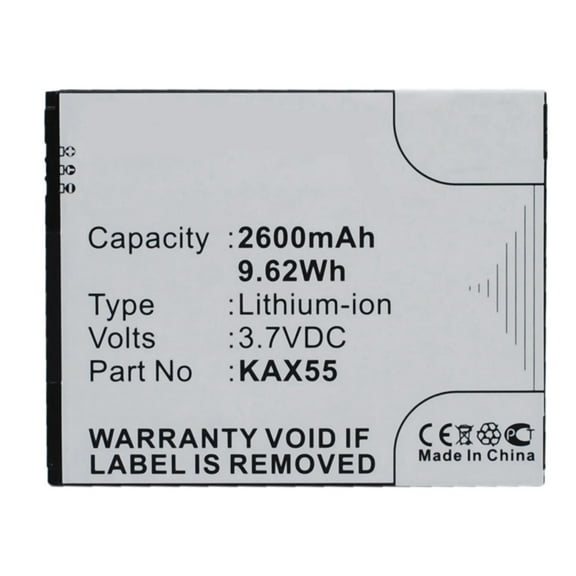 Batteries N Accessories BNA-WB-L3363 Cell Phone Battery - Li-Ion, 3.7V, 2600 mAh, Ultra High Capacity Battery - Replacement for KAZAM KAX55 Battery