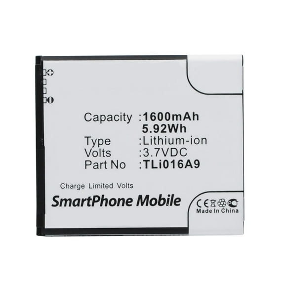 Batteries N Accessories BNA-WB-L3675 Cell Phone Battery - Li-Ion, 3.7V, 1600 mAh, Ultra High Capacity Battery - Replacement for TCL TLi016A9 Battery