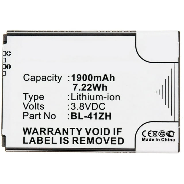 Batteries N Accessories BNA-WB-L3853 Cell Phone Battery - Li-ion, 3.8, 1900mAh, Ultra High Capacity Battery - Replacement for LG BL-41ZH, BL-41ZHB, EAC62378407 Battery