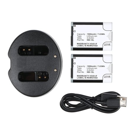 Batteries N Accessories BNA-WB-L8820-PL Player Battery - Li-ion, 3.6V, 11900mAh, Ultra High Capacity - Replacement for Canon NB-12L Battery