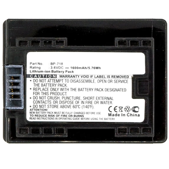 Batteries N Accessories BNA-WB-L8831 Digital Camera Battery - Li-ion, 3.6V, 1600mAh, Ultra High Capacity - Replacement for Canon BP-718 Battery