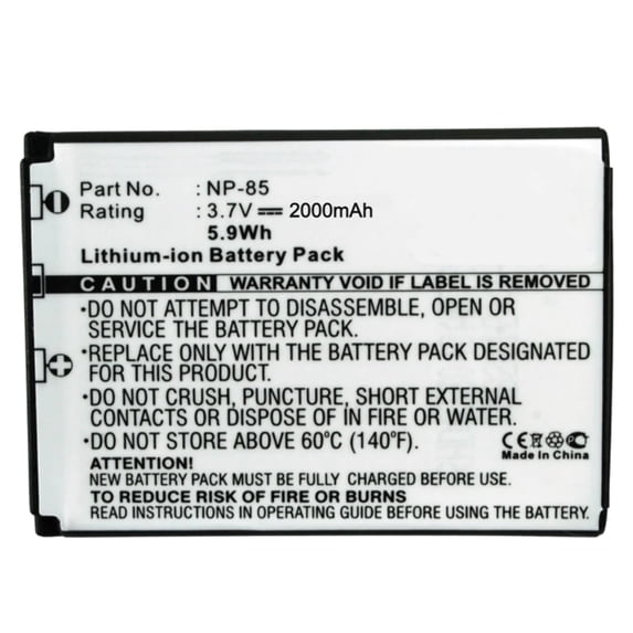 Batteries N Accessories BNA-WB-NP85 Digital Camera Battery - li-ion, 3.7V, 2000 mAh, Ultra High Capacity Battery - Replacement for Fuji NP-85 Battery