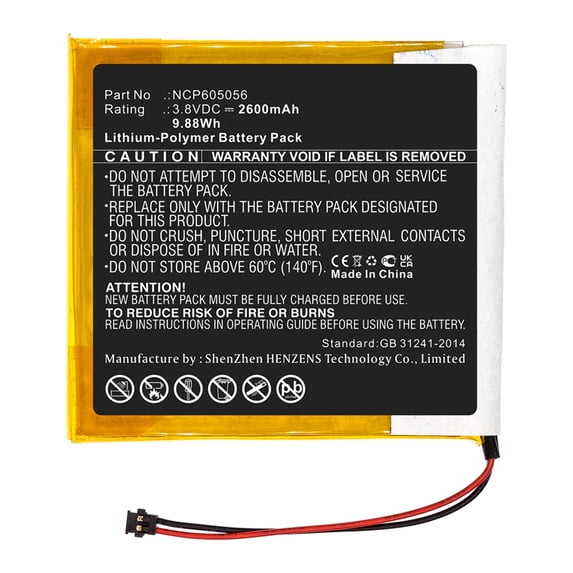 Batteries N Accessories BNA-WB-P13637 Player Battery - Li-Pol, 3.8V, 2600mAh, Ultra High Capacity - Replacement for AstellKern NCP605056 Battery