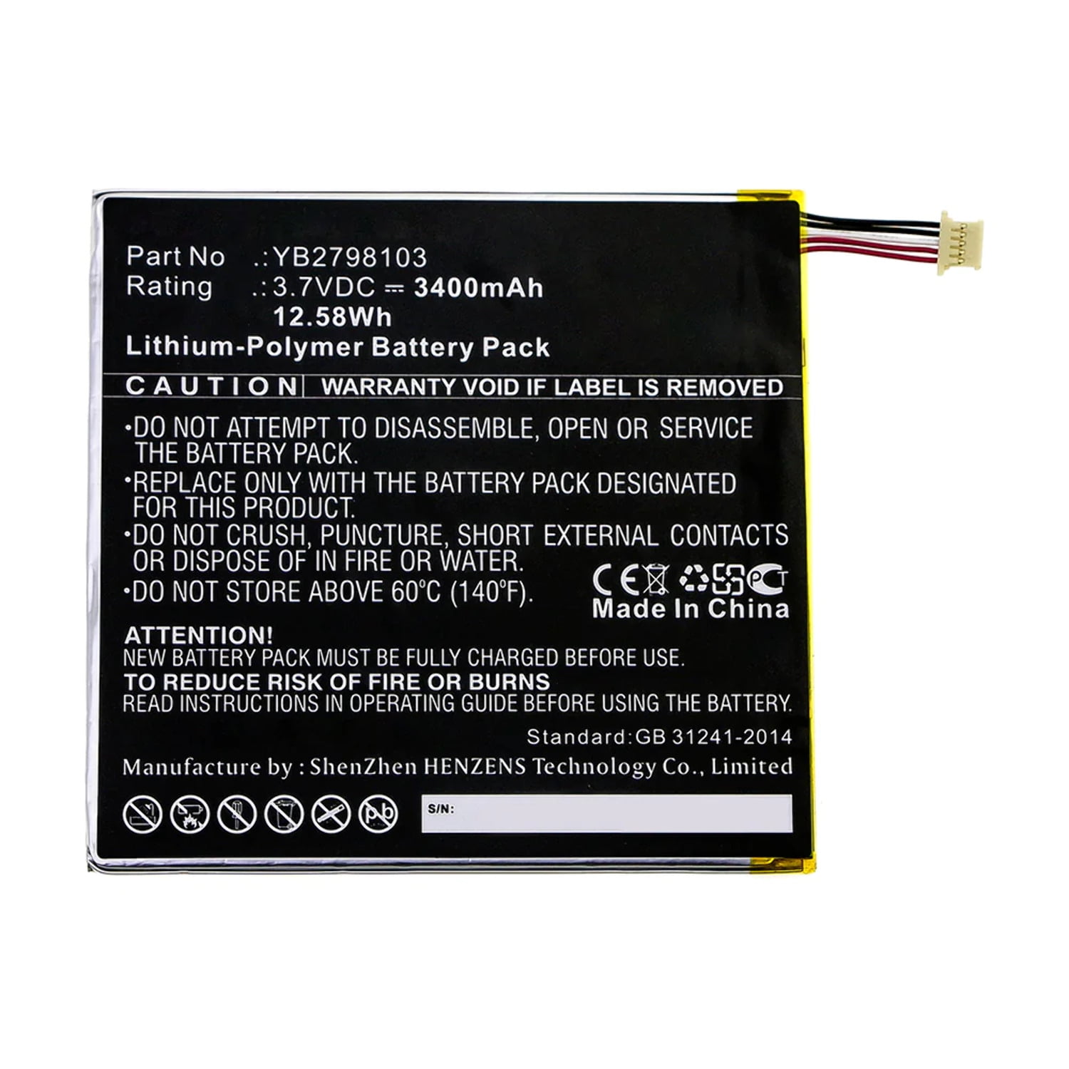 Batteries N Accessories BNAWBP15402 Tablet Battery LiPol, 3.7V