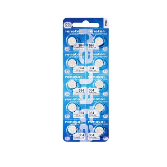 Batteries - Renata 364 Watch Battery 10 per Box - Box