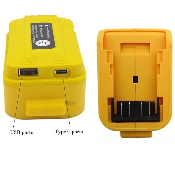 Batteries to USB Converter for Dewalt 18V Models with Light Functionality