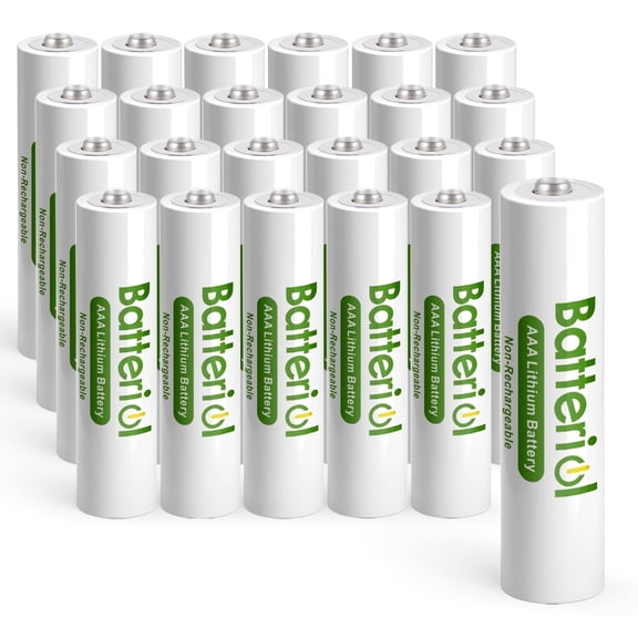 Batteriol aaa Lithium Batteries, 1.5V Long Lasting for Flashlight, Camera, Remote Control, Doorbells, 10 Years Shelf Life, Non-rechargeable 24 Pack