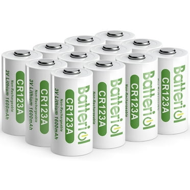 Batteriol CR123A 3V Lithium Battery for Toys, Flashlights, Alarm System, Night Vision Goggles, Non-Rechargeable 12 Pack