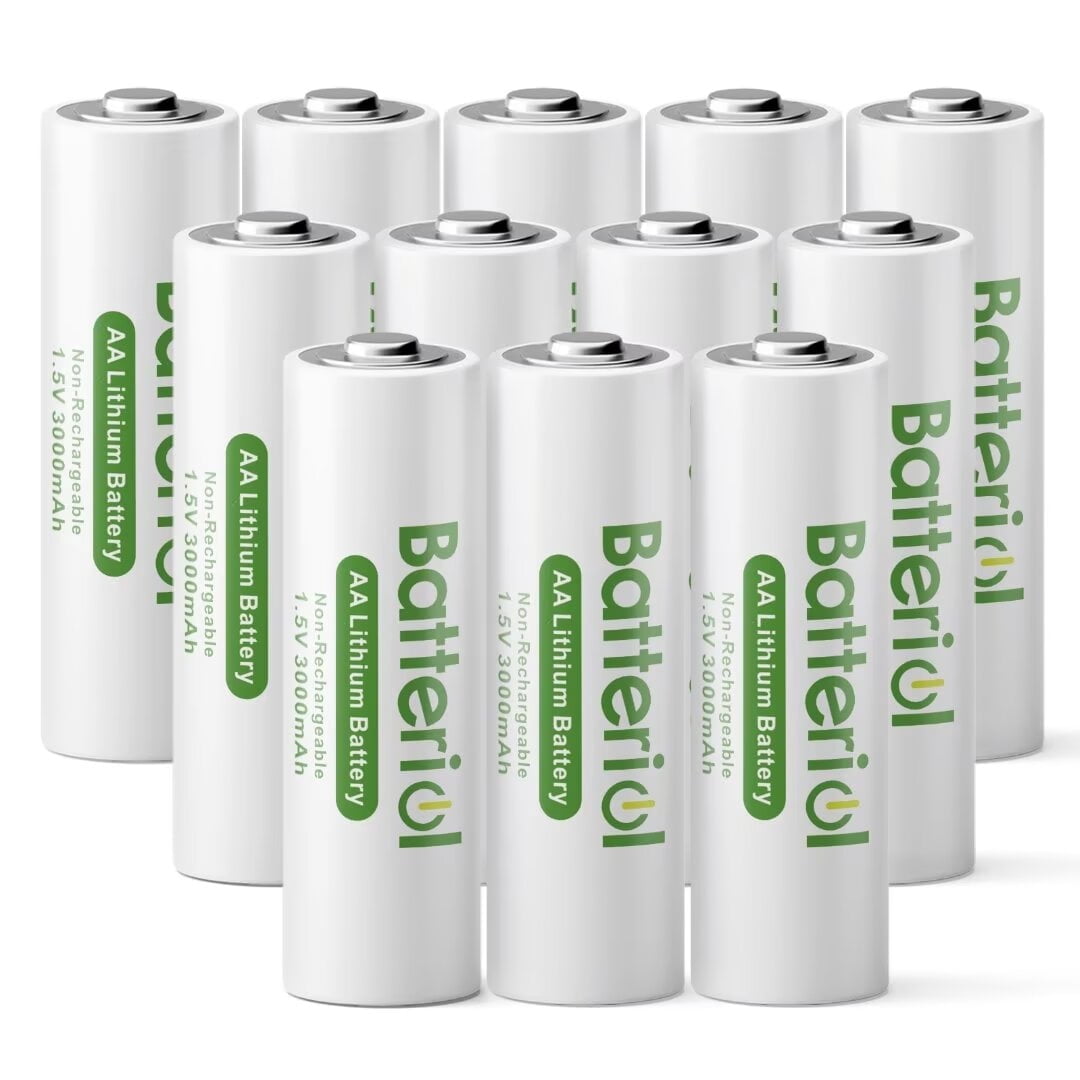 Batteriol Lithium Batteries AA, 3000mAh 1.5V Long Lasting for Blink Camera, Flashlight, Video Doorbell, Toys, Remote Control, Non-Rechargeable 12 Pack