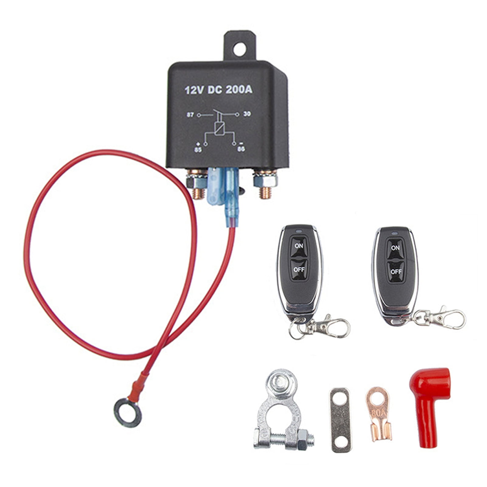 Battery 12V DC 200A  Remote Battery Disconnect Switch,Prevent Battery Drain Battery Switch Isolator On Off Wireless Remote Control For Car, Truck, RV